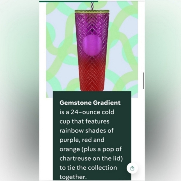 Starbucks 2024 Spring Edition GEMSTONE GRADIENT Jeweled Tumbler 24oz Venti - New - Picture 5 of 12